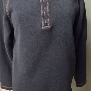 Columbia Men's Half-Zip Sweater Gray With Brown Stitching